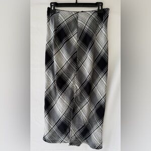 Like New Forever 21 Plaid Midi Skirt with Slits Medium